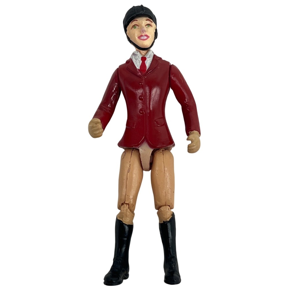 Breyer Horse Rider Action Figure Vintage Equestrian Doll Red Jacket Tan Pants
